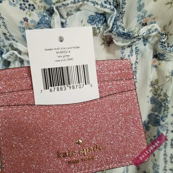 KATE SPADE SLIM CARD HOLDER ROSE PINK LOLA CREDIT - Picture 6 of 7